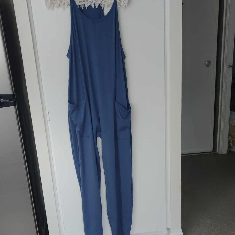 Blue Jumpsuit with Pockets